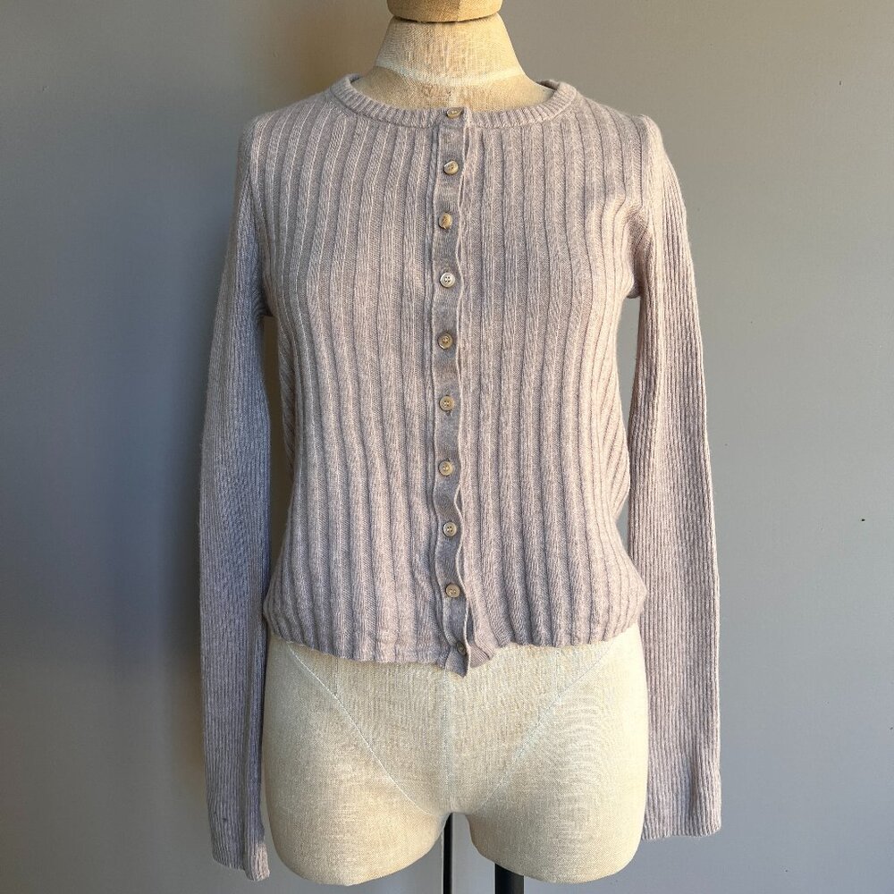 Alex Mill Kristin Ribbed Cardigan Pumice size Small